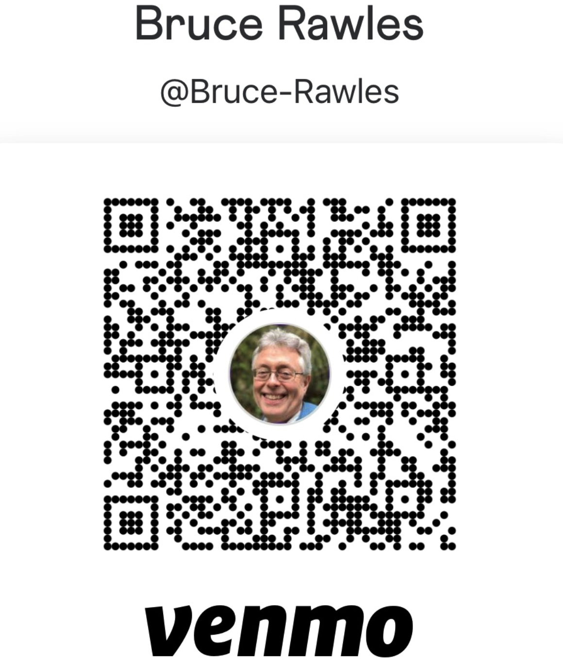 venmo QR Code: donation to Bruce Rawles